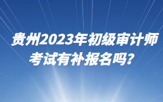 貴州2023年初級(jí)審計(jì)師考試有補(bǔ)報(bào)名嗎？