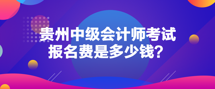 貴州中級(jí)會(huì)計(jì)師考試報(bào)名費(fèi)是多少錢？