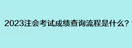 2023注會考試成績查詢流程是什么？