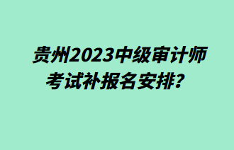 貴州2023中級(jí)審計(jì)師考試補(bǔ)報(bào)名安排？