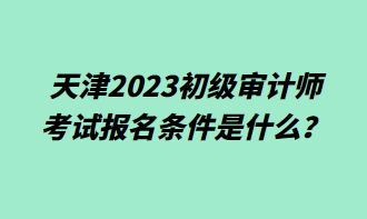 天津2023初級審計師考試報名條件是什么？