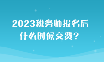 2023稅務(wù)師報(bào)名后什么時(shí)候交費(fèi)？