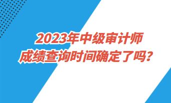 2023年中級審計師成績查詢時間確定了嗎？