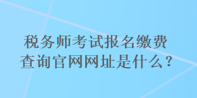 稅務(wù)師考試報(bào)名繳費(fèi)查詢官網(wǎng)網(wǎng)址是什么？