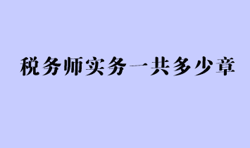 稅務(wù)師實(shí)務(wù)一共多少章？