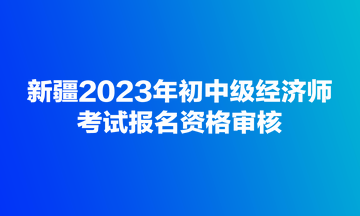 新疆2023年初中級經(jīng)濟(jì)師考試報名資格審核