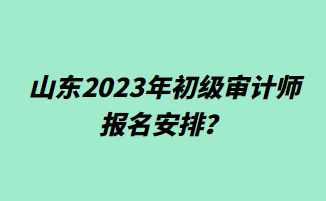 山東2023年初級審計(jì)師報(bào)名安排？