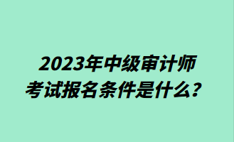 2023年中級審計(jì)師考試報(bào)名條件是什么？