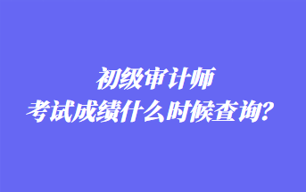 初級(jí)審計(jì)師考試成績(jī)什么時(shí)候查詢(xún)？