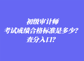 初級審計師考試成績合格標(biāo)準(zhǔn)是多少？查分入口？