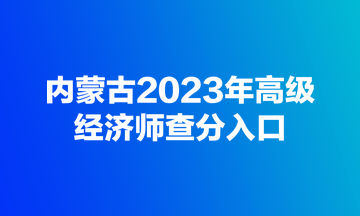 內(nèi)蒙古2023年高級經(jīng)濟(jì)師查分入口