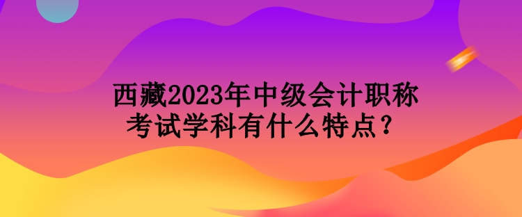 西藏2023年中級(jí)會(huì)計(jì)職稱考試學(xué)科有什么特點(diǎn)？