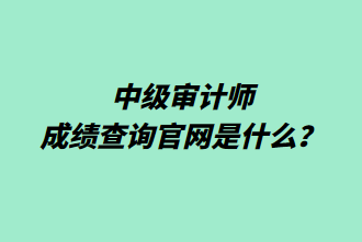 中級審計師成績查詢官網是什么？