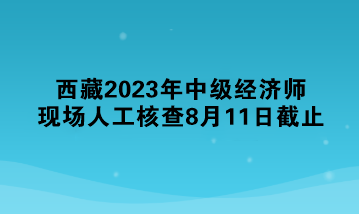 西藏2023年中級(jí)經(jīng)濟(jì)師現(xiàn)場(chǎng)人工核查8月11日截止 抓緊！