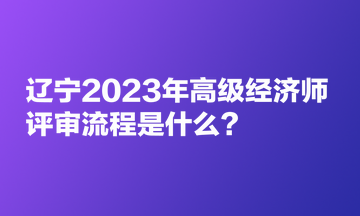 遼寧2023年高級經(jīng)濟(jì)師評審流程是什么？