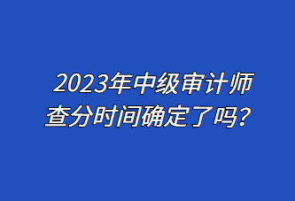 2023年中級審計(jì)師查分時(shí)間確定了嗎？