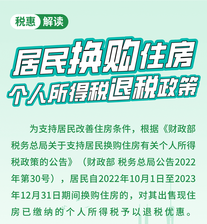 居民換購住房，個人所得稅退稅政策