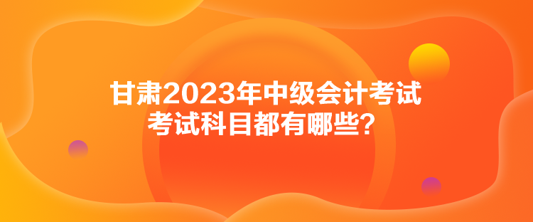 甘肅2023年中級會計考試考試科目都有哪些？