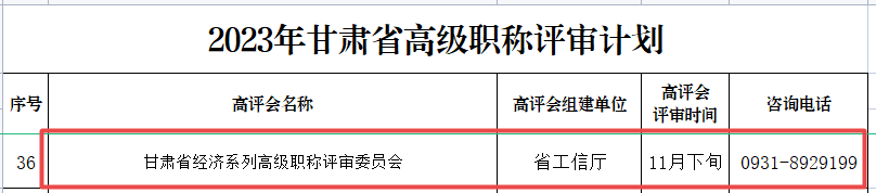 甘肅2023年高級經(jīng)濟(jì)師職稱評審計(jì)劃