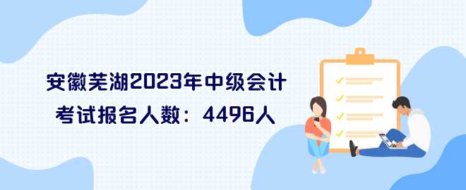 安徽蕪湖2023年中級(jí)會(huì)計(jì)考試報(bào)名人數(shù)：4496人