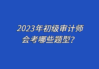 2023年初級審計(jì)師會考哪些題型？