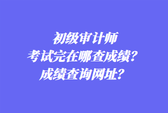 初級(jí)審計(jì)師考試完在哪查成績？成績查詢網(wǎng)址？