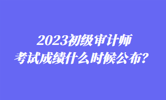 2023初級(jí)審計(jì)師考試成績(jī)什么時(shí)候公布？