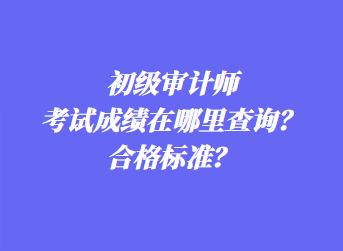 初級(jí)審計(jì)師考試成績(jī)?cè)谀睦锊樵?xún)？合格標(biāo)準(zhǔn)？