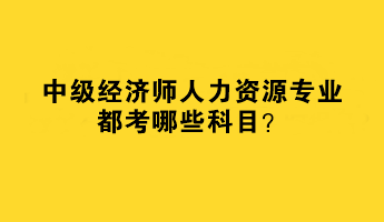 2023年中級經(jīng)濟師人力資源專業(yè)都考哪些科目？