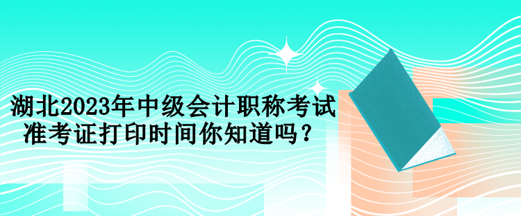 湖北2023年中級會計職稱考試準考證打印時間你知道嗎？