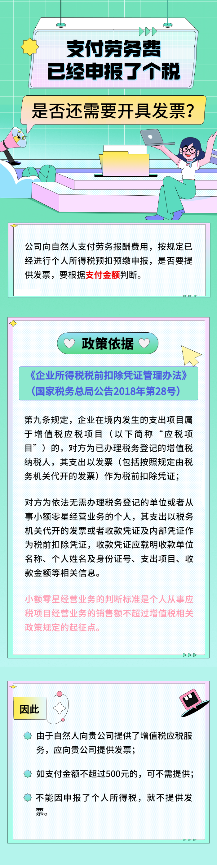 勞務(wù)費(fèi)已申報(bào)了個(gè)稅，是否還需開發(fā)票？