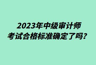 2023年中級審計師考試合格標(biāo)準(zhǔn)確定了嗎？