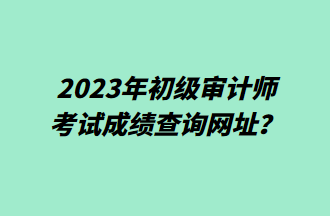 2023年初級審計師考試成績查詢網(wǎng)址？