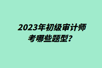 2023年初級(jí)審計(jì)師考哪些題型？