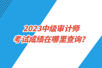 2023中級審計師考試成績在哪里查詢？