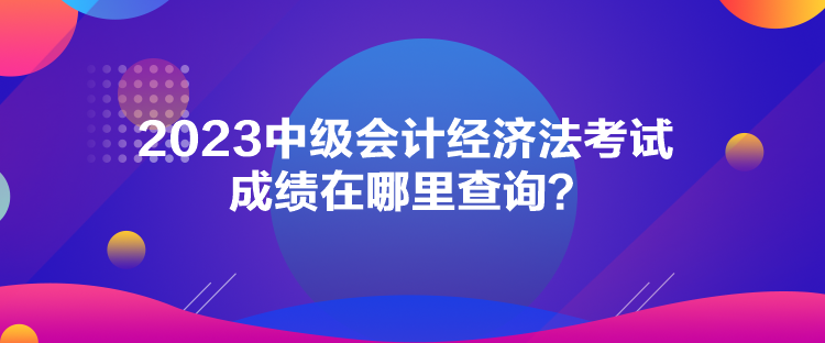 2023中級會計(jì)經(jīng)濟(jì)法考試成績在哪里查詢？