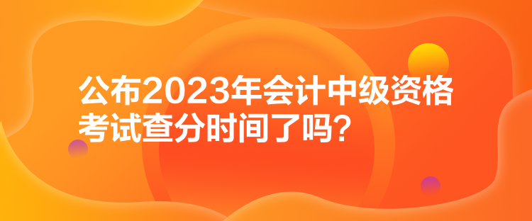 公布2023年會計中級資格考試查分時間了嗎？