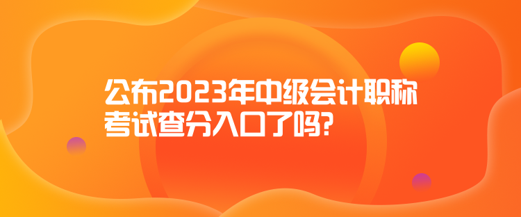 公布2023年中級(jí)會(huì)計(jì)職稱考試查分入口了嗎？