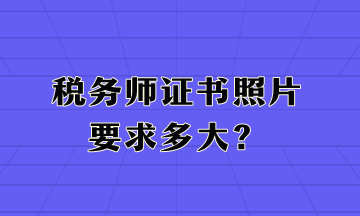 稅務(wù)師證書照片要求多大？