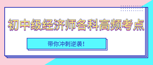 2023年初中級經(jīng)濟師各科高頻考點匯總