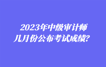 2023年中級(jí)審計(jì)師幾月份公布考試成績(jī)？