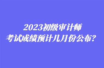 2023初級審計師考試成績預(yù)計幾月份公布？