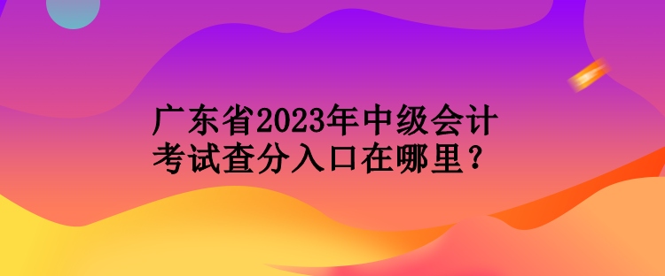 廣東省2023年中級(jí)會(huì)計(jì)考試查分入口在哪里？