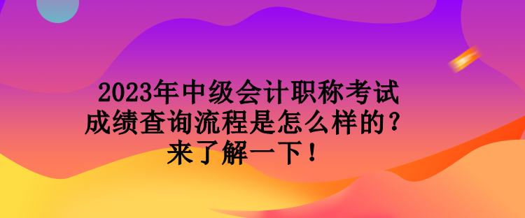 2023年中級(jí)會(huì)計(jì)職稱考試成績(jī)查詢流程是怎么樣的？來(lái)了解一下！