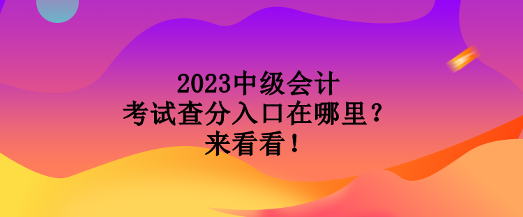 2023中級會計考試查分入口在哪里？來看看！