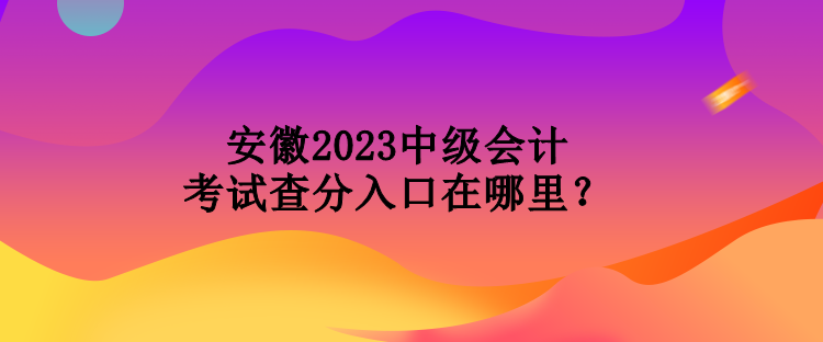 安徽2023中級(jí)會(huì)計(jì)考試查分入口在哪里？