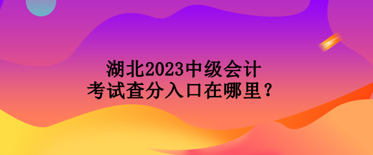 湖北2023中級會計考試查分入口在哪里？