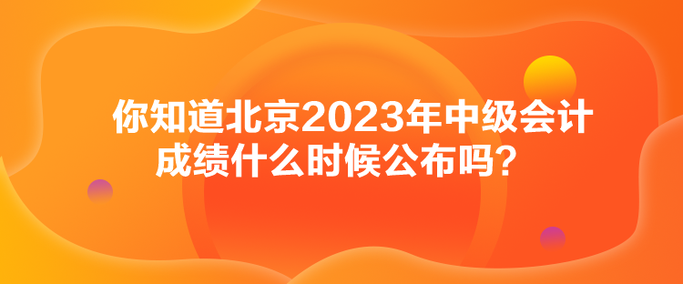 你知道北京2023年中級(jí)會(huì)計(jì)成績(jī)什么時(shí)候公布嗎？