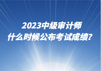 2023中級審計師什么時候公布考試成績？