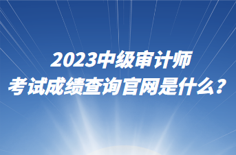 2023中級(jí)審計(jì)師考試成績(jī)查詢官網(wǎng)是什么？